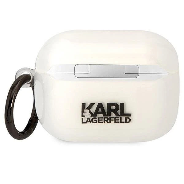 Ochranné pouzdro na sluchátka Karl Lagerfeld pro kryt AirPods Pro průhledný Karl`s Head